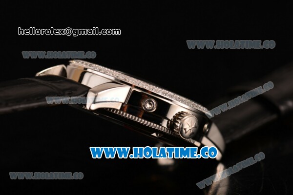 Vacheron Constantin Malte Tourbillon Asia Automatic Steel Case with Black Dial Diamonds Bezel and Stick Markers - Click Image to Close
